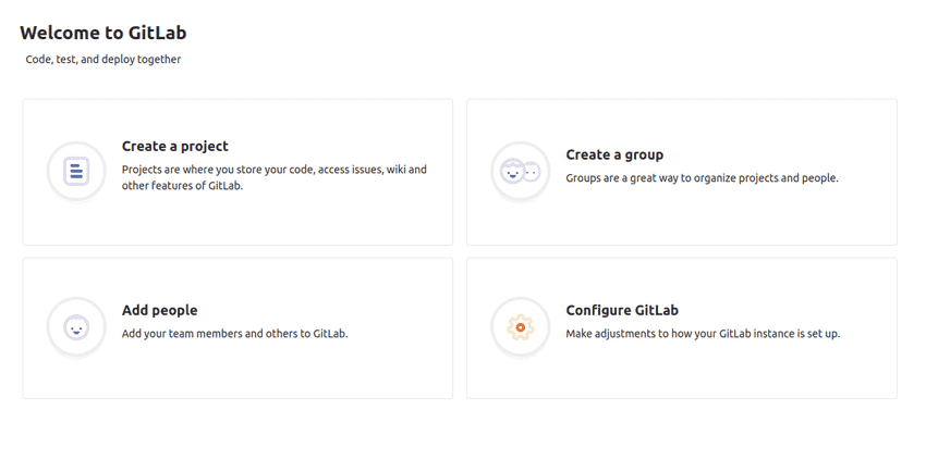 gitlab welcome page gitlab welcome page