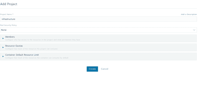 rancher create project rancher create project