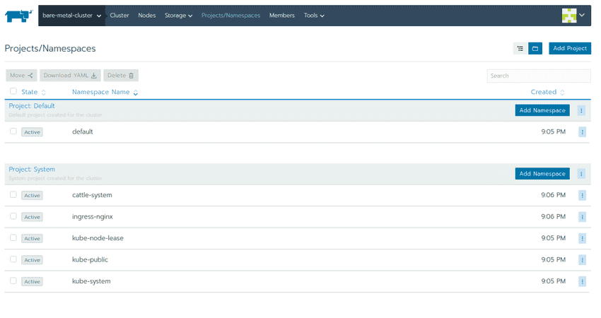 rancher namespaces rancher namespaces